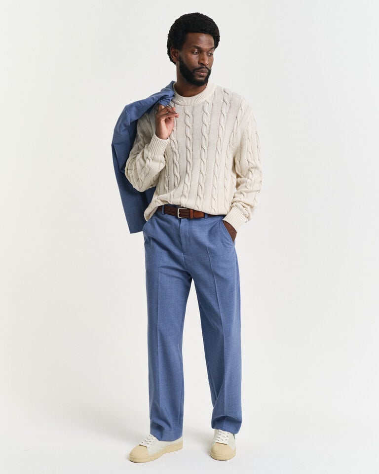 Gant Pantalones de traje Relaxed Fit de lana mouliné