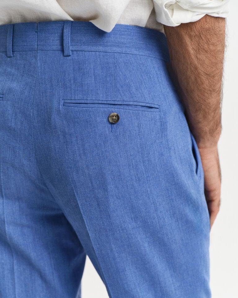 Gant Pantalones De Traje Slim Fit En Algodón Y Lino