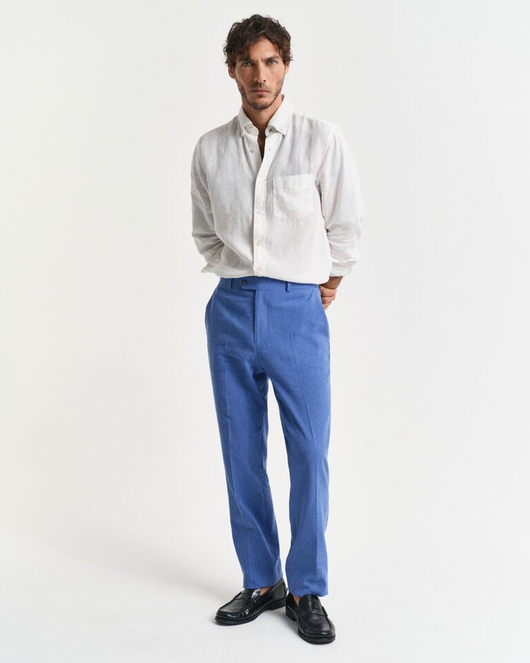 Gant Pantalones de traje Slim Fit en algodón y lino