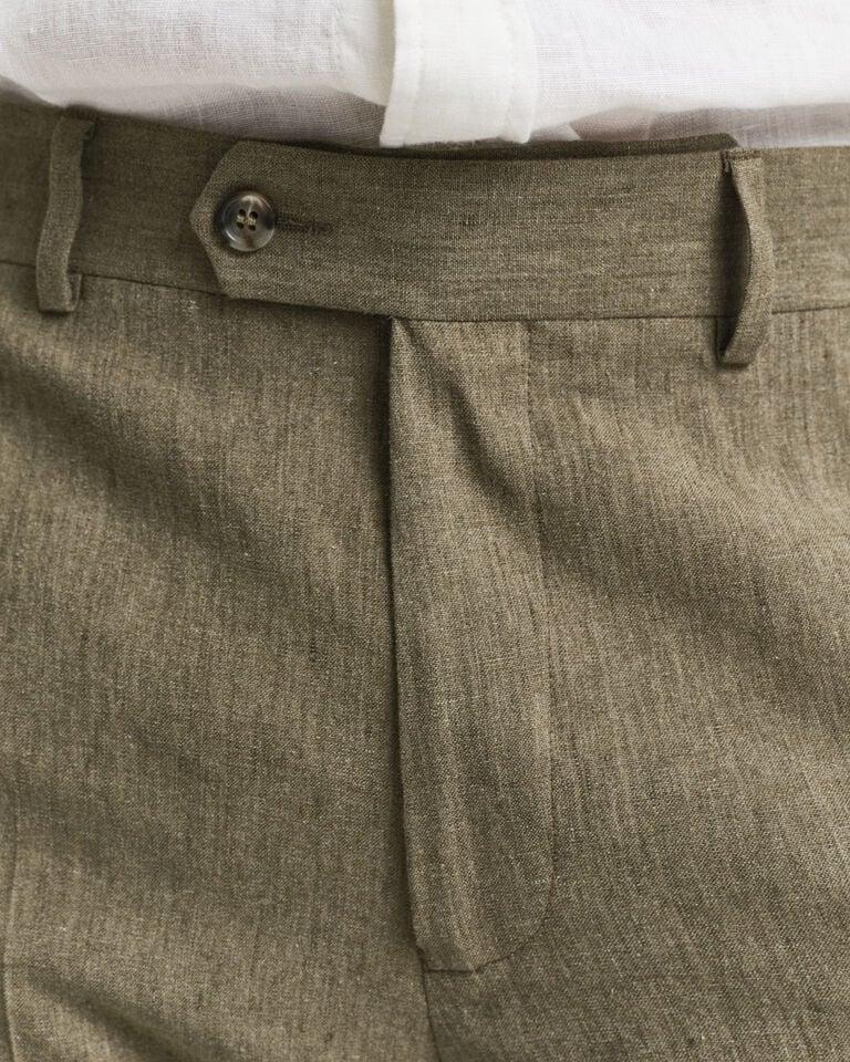 Gant Pantalones De Traje Slim Fit En Algodón Y Lino