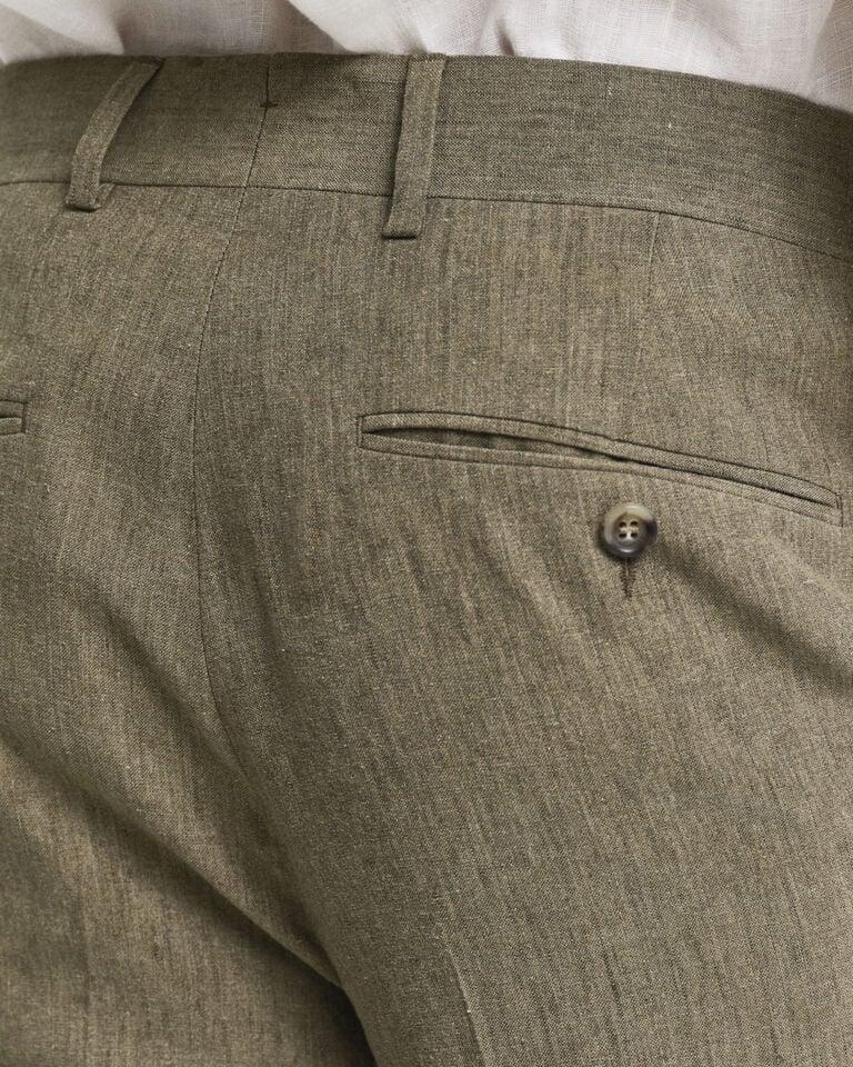 Gant Pantalones De Traje Slim Fit En Algodón Y Lino