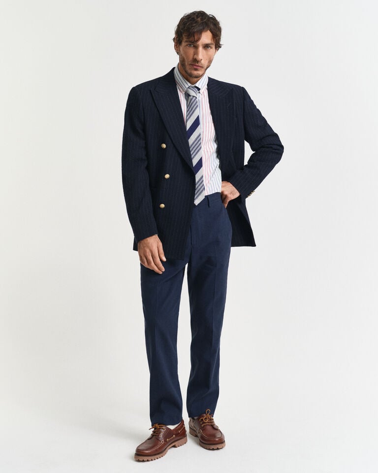 Gant Pantalones de traje Slim Fit en algodón y lino