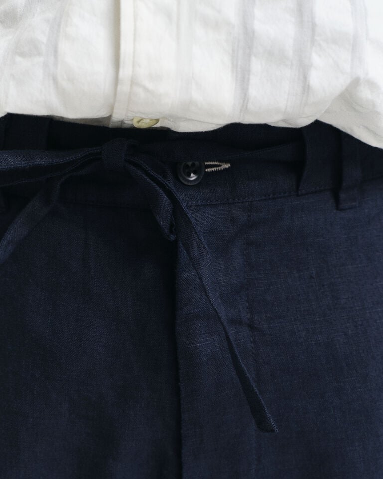 Gant Pantalones Relaxed Fit De Lino Con Cordón Ajustable