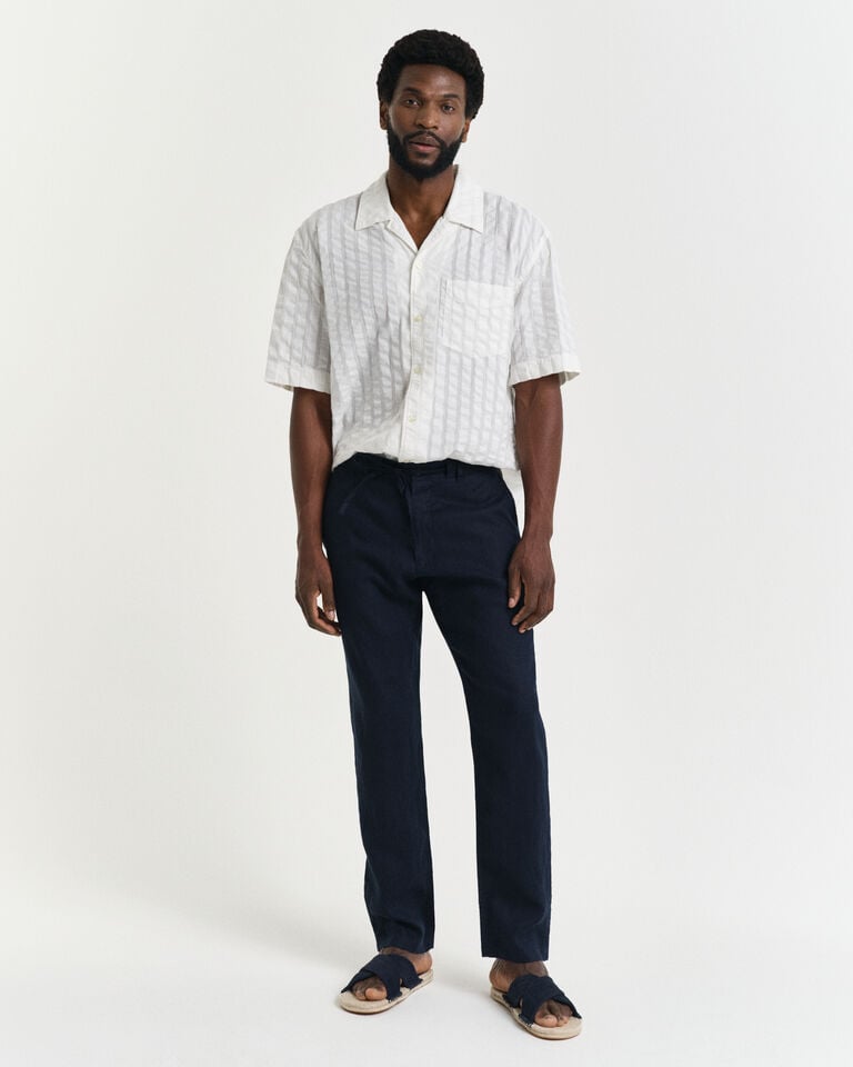 Gant Pantalones Relaxed Fit de lino con cordón ajustable