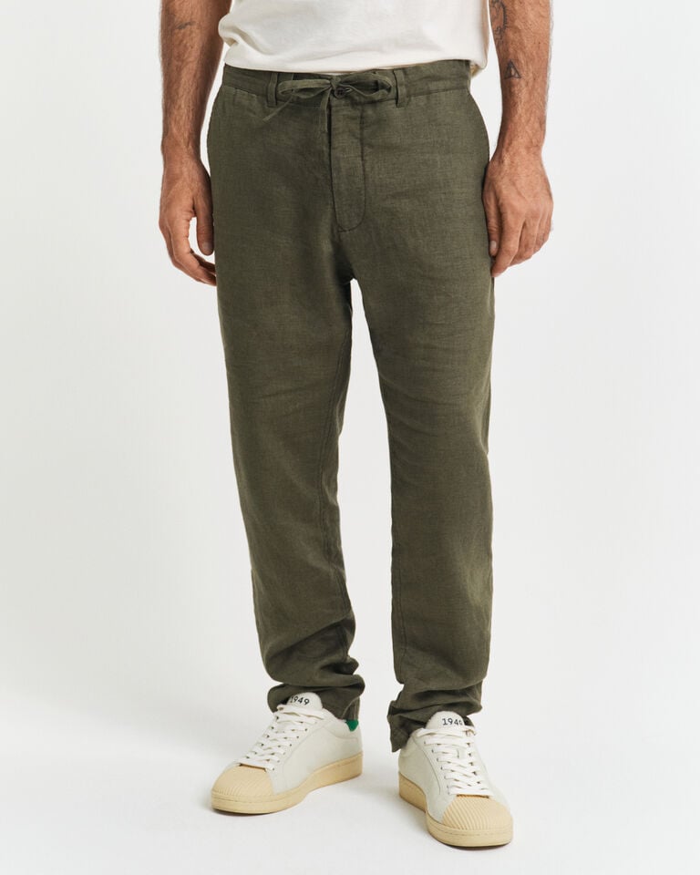 Gant Pantalones Relaxed Fit De Lino Con Cordón Ajustable