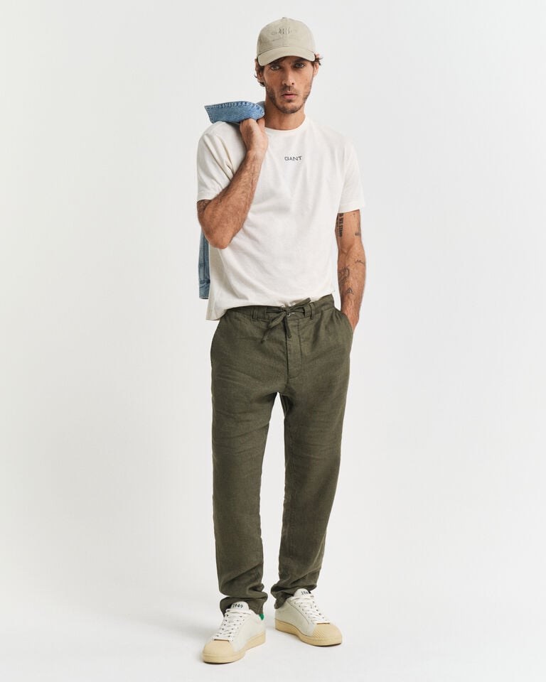 Gant Pantalones Relaxed Fit De Lino Con Cordón Ajustable