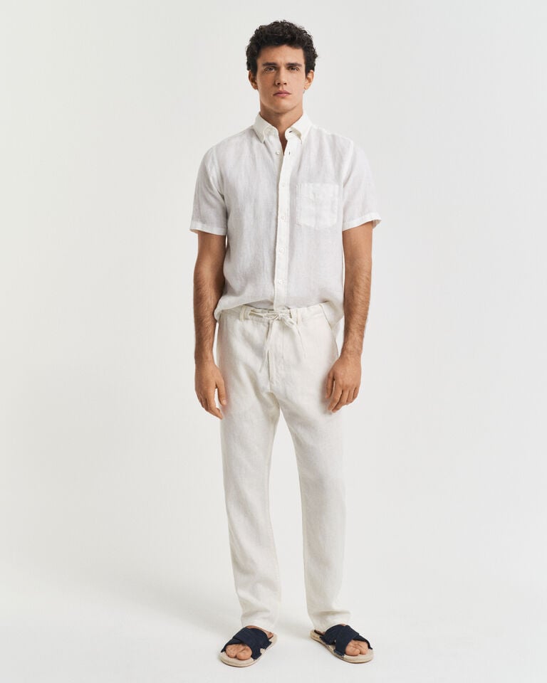 Gant Pantalones Relaxed Fit de lino con cordón ajustable