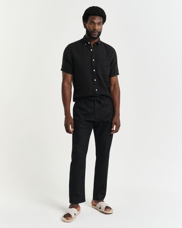 Gant Pantalones Relaxed Fit de lino con cordón ajustable