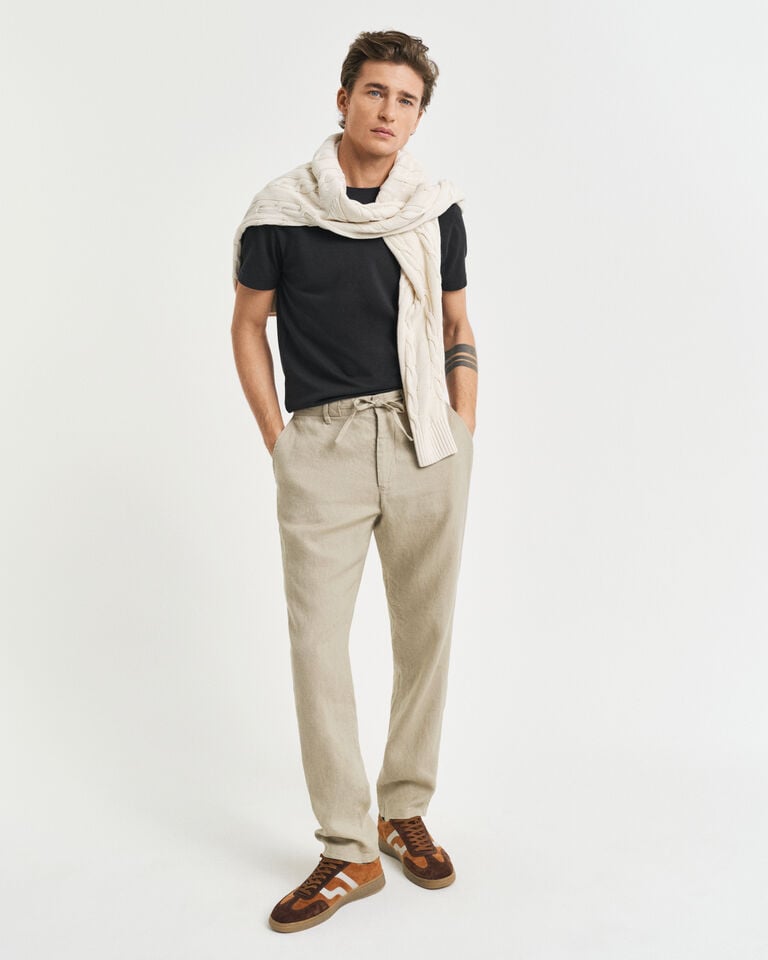 Gant Pantalones Relaxed Fit de lino con cordón ajustable