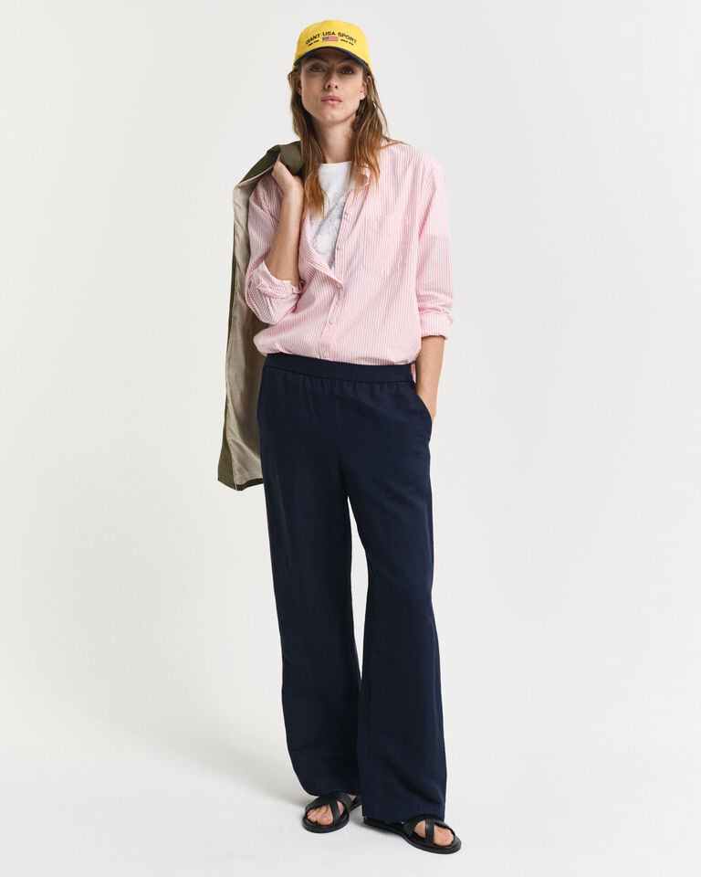 Gant Pantalones Relaxed Fit en mezcla de lino Pull-On