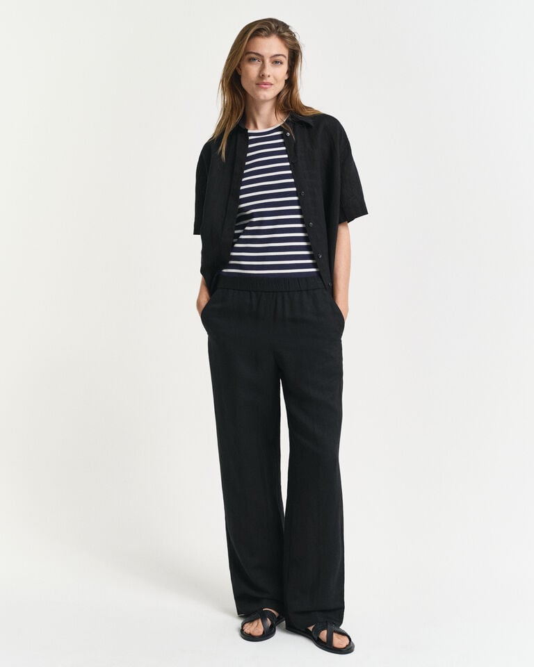Gant Pantalones Relaxed Fit en mezcla de lino Pull-On