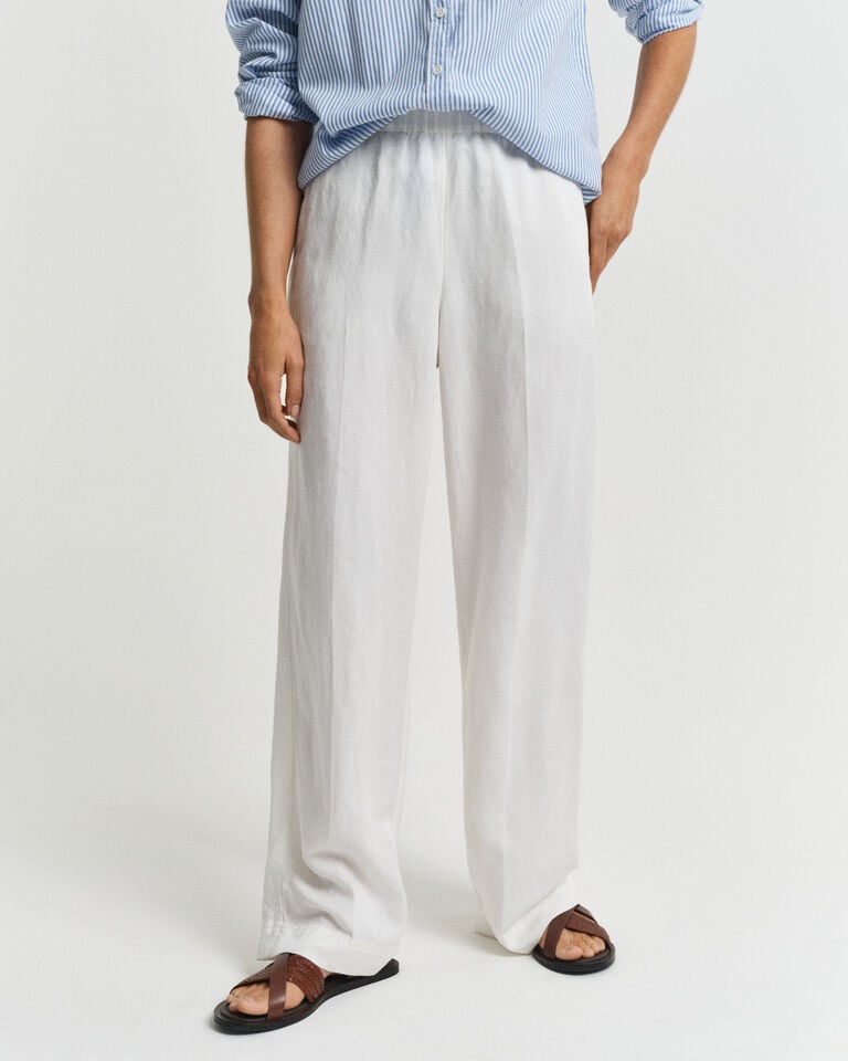Gant Pantalones Relaxed Fit En Mezcla De Lino Pull-On