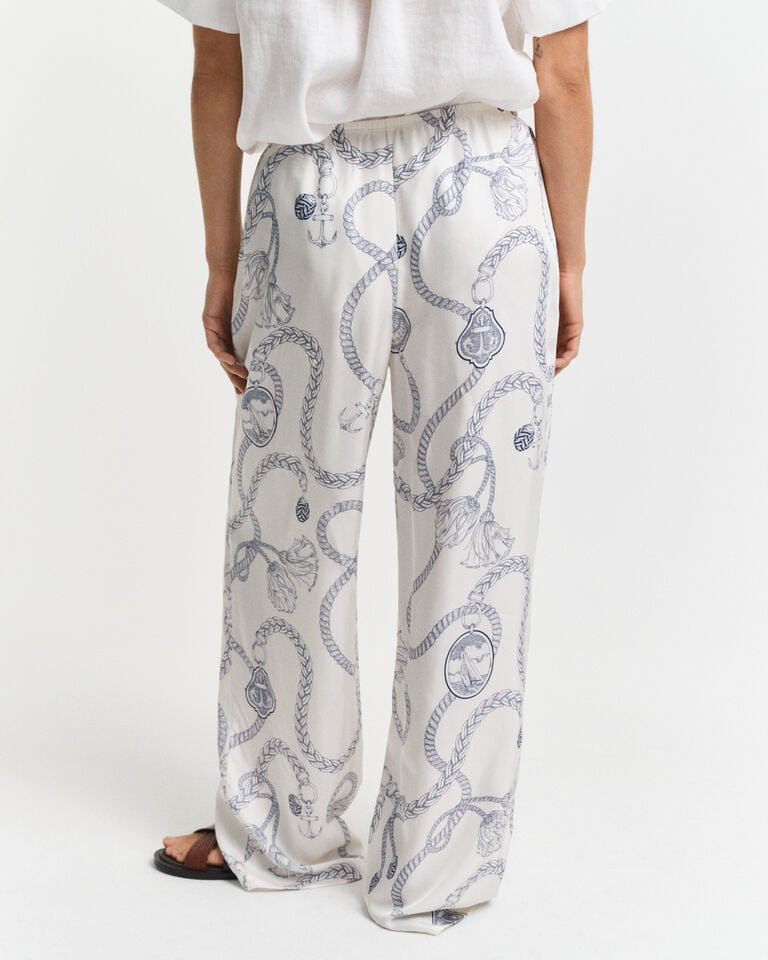 Gant Pantalones Relaxed Fit Sailing Print Con Cordón Ajustable
