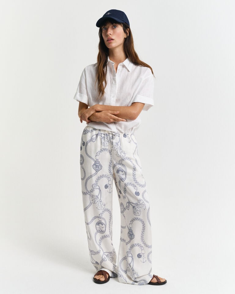 Gant Pantalones Relaxed Fit Sailing Print con cordón ajustable