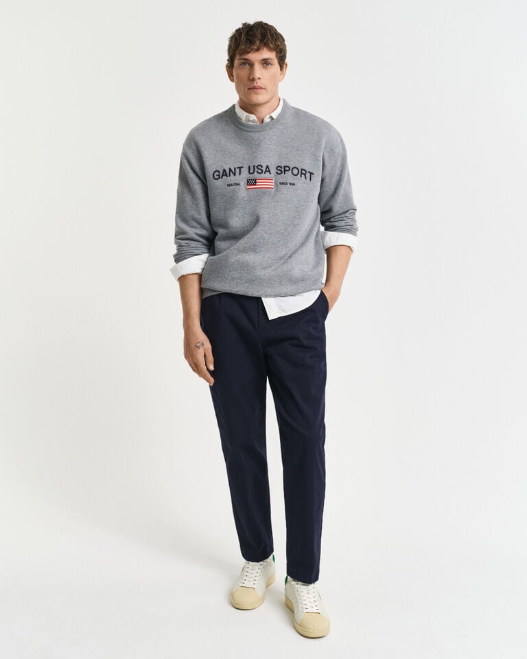 Gant Pantalones Slim Fit de sarga de algodón ajustados en el bajo