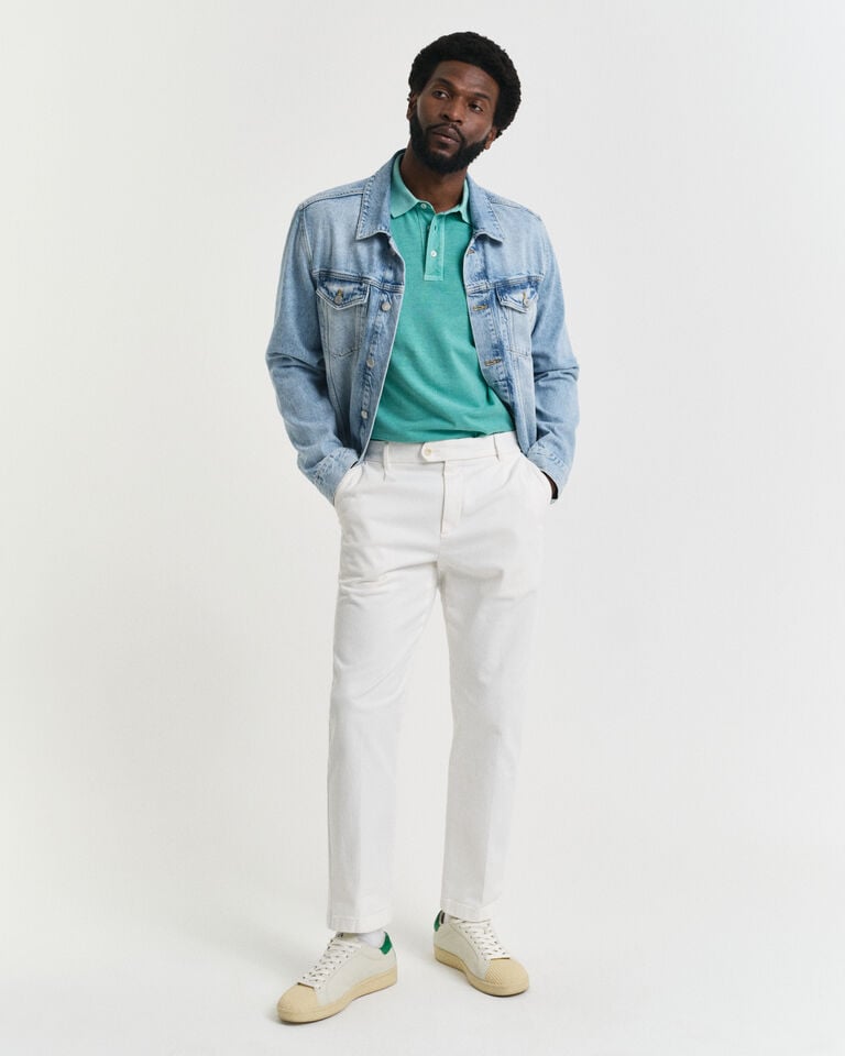 Gant Pantalones Slim Fit de sarga de algodón ajustados en el bajo