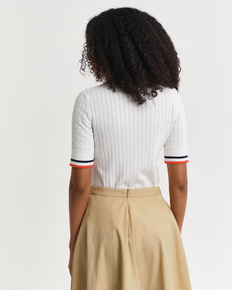 Gant Rugger De Manga Corta Con Acanalado En Contraste