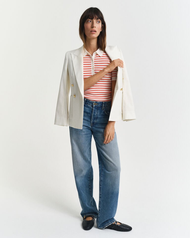 Gant Rugger De Manga Corta En Punto Acanalado A Rayas