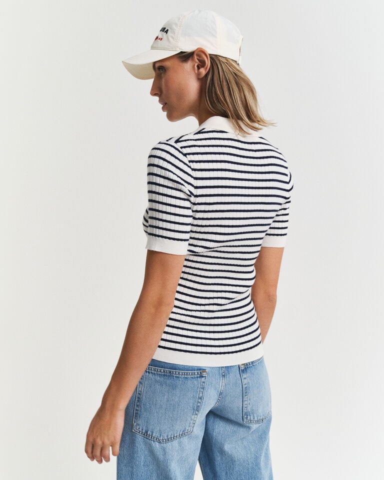 Gant Rugger De Manga Corta En Punto Acanalado A Rayas