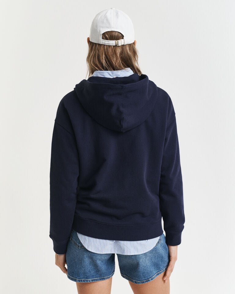 Gant Sudadera Anchor Con Bordado Capucha Y Media Cremallera