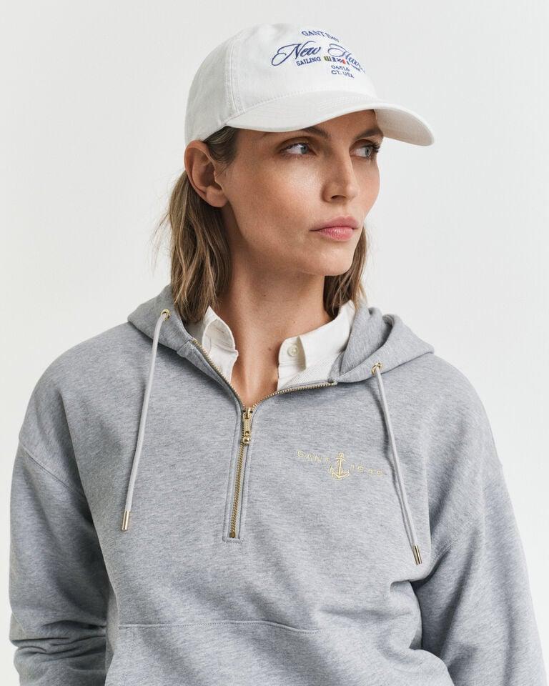 Gant Sudadera Anchor Con Bordado Capucha Y Media Cremallera