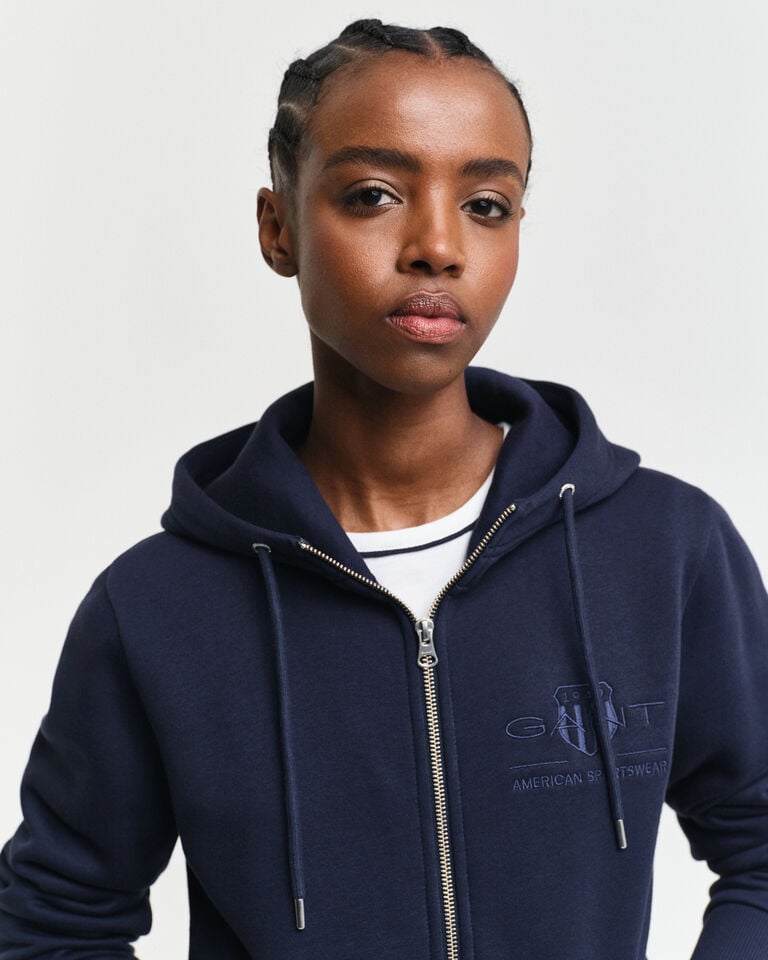 Gant Sudadera Con Capucha Y Cremallera Tonal Archive Shield