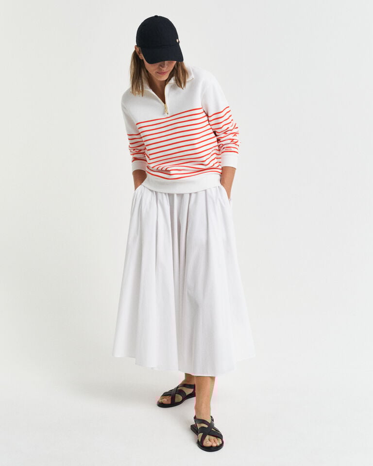 Gant Sudadera Con Media Cremallera Canalé Y Rayas Bretonas