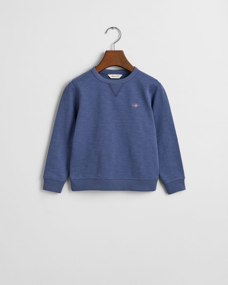 Gant Sudadera de cuello redondo Shield Kids de algodón flameado