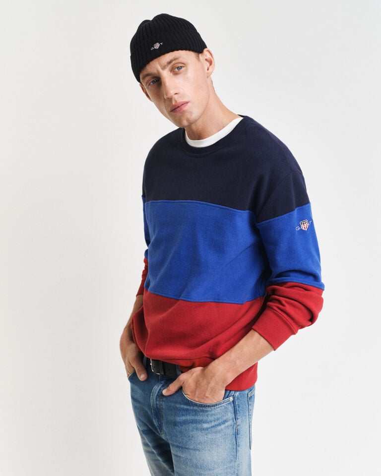 Gant Sudadera de cuello redondo y bloques de colores