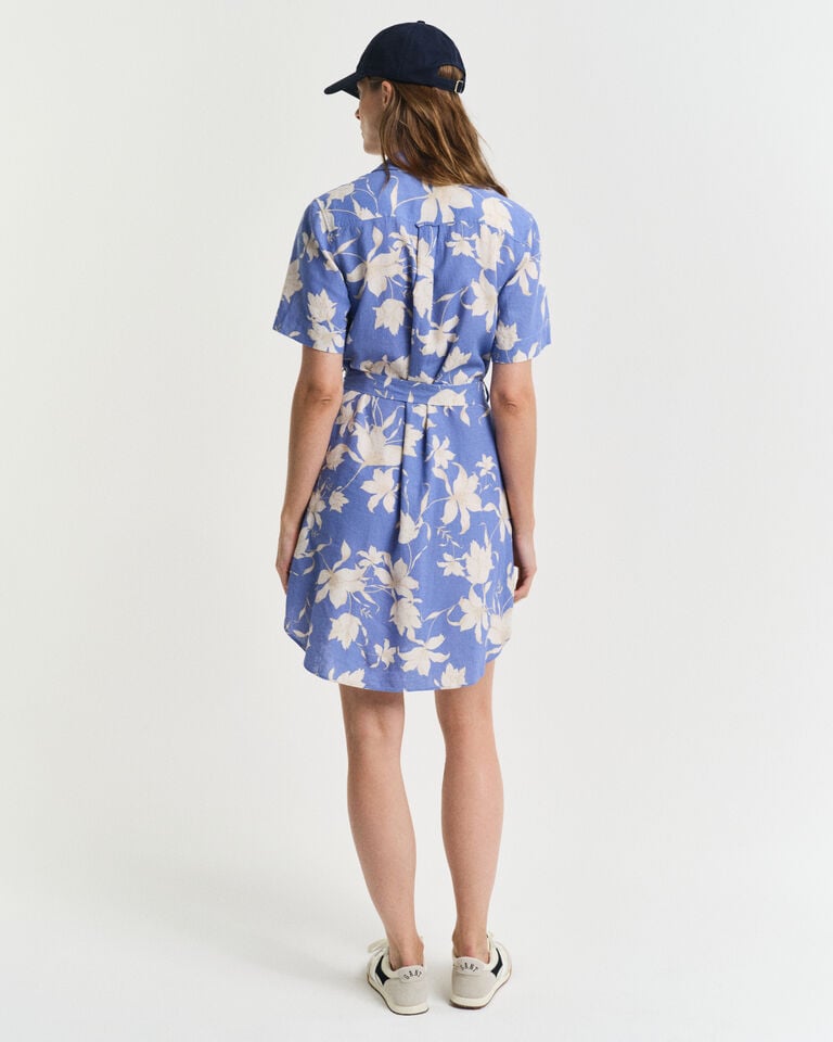 Gant Vestido Camisero De Lino Con Estampado De Flores
