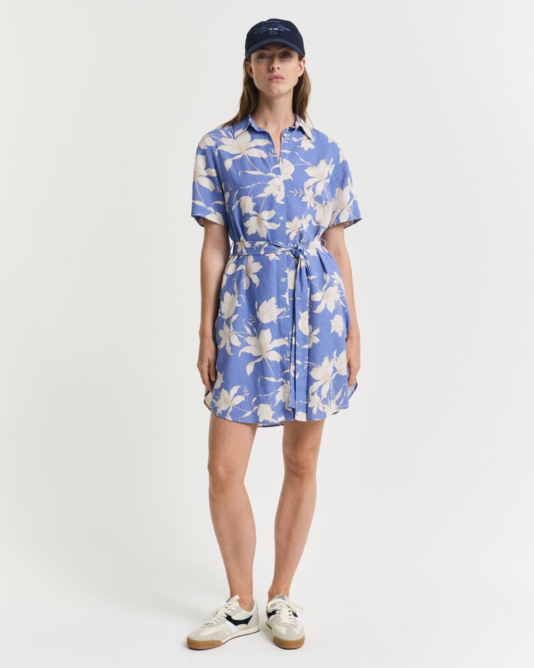 Gant Vestido camisero de lino con estampado de flores