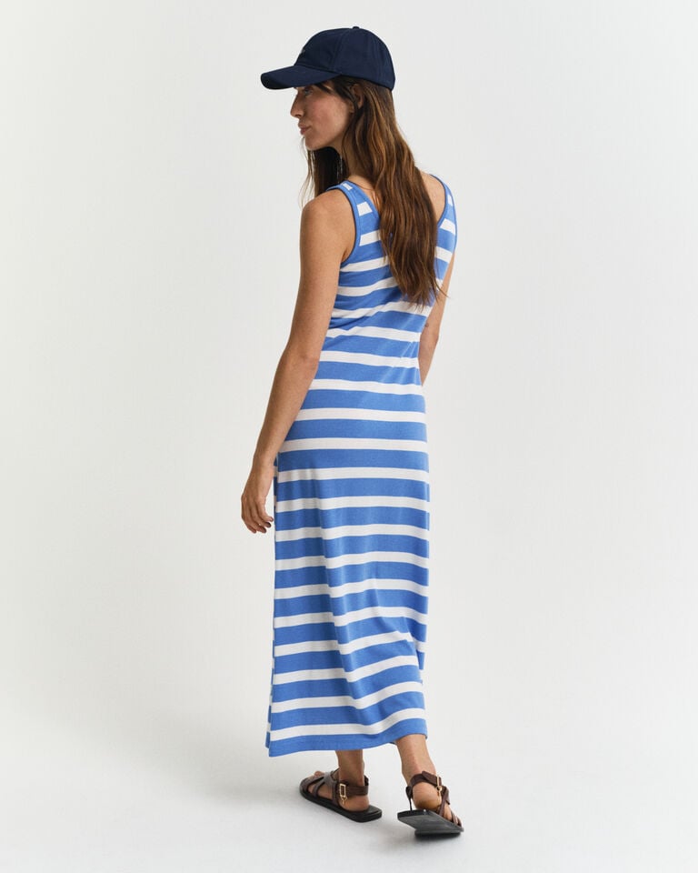 Gant Vestido Tipo Camiseta De Tirantes De Punto Midi A Rayas