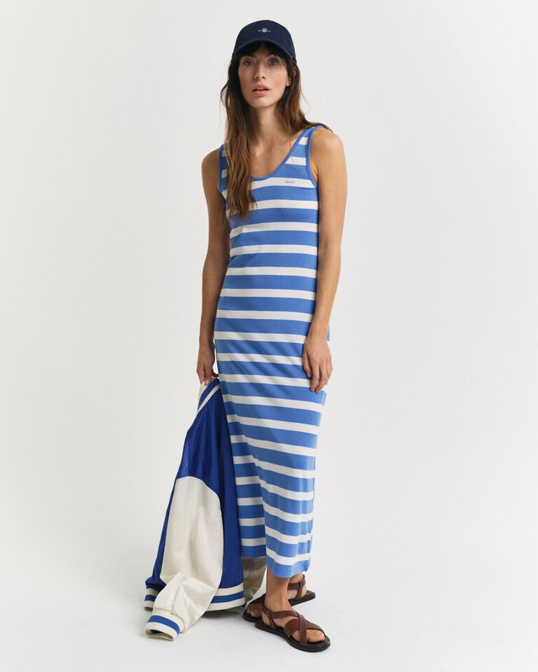 Gant Vestido tipo camiseta de tirantes de punto midi a rayas