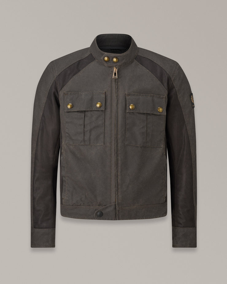 belstaff chaqueta de algodón encerado temple