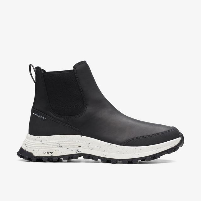 Clarks Botas impermeables de cuero negro para mujer
