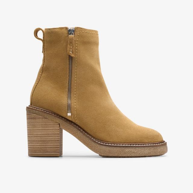 Clarks Botines de tobillo de ante marrón claro para mujer