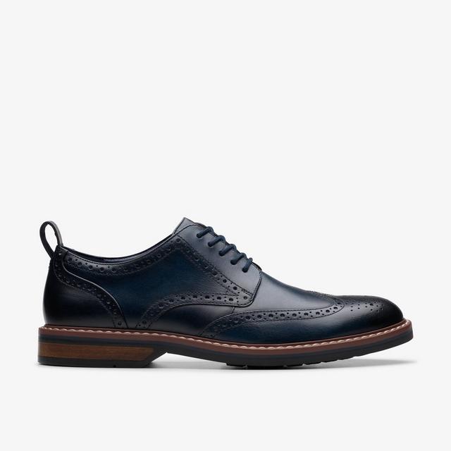 Clarks Aldwin Limit En Cuero Azul Marino Zapatos