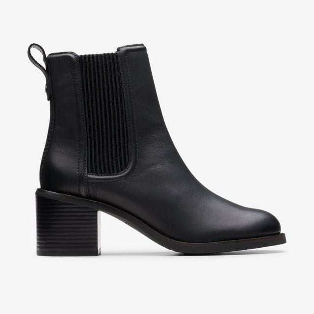 Clarks Chamberly Top de cuero negro Botas