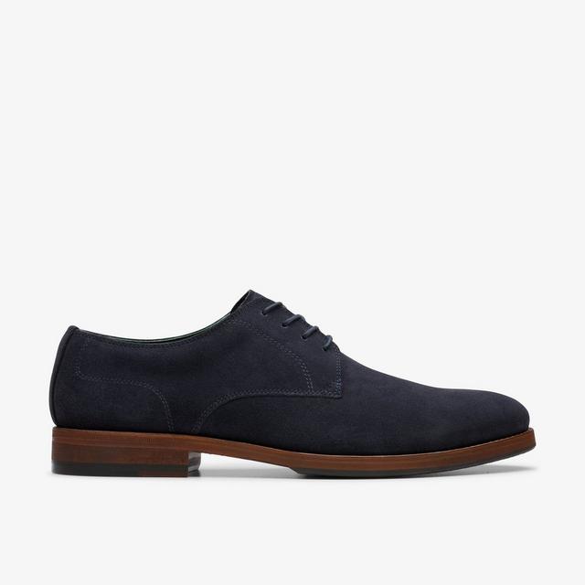 Clarks Craft James Tie en ante azul marino Zapatos