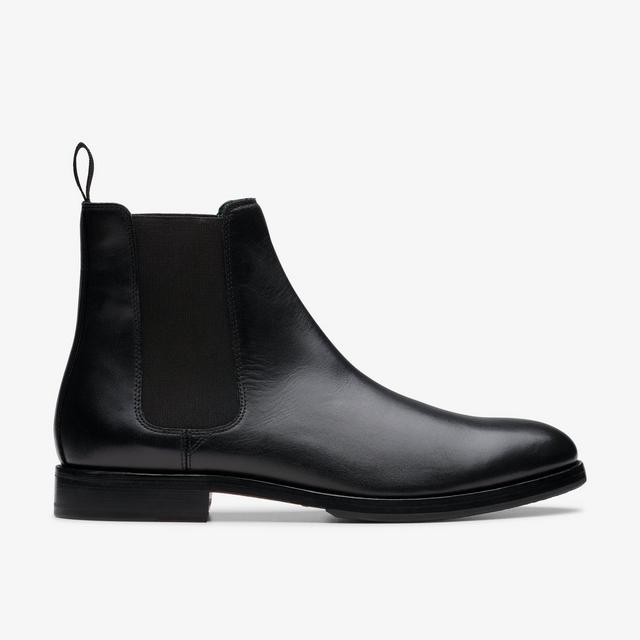 Clarks Craft James Top en cuero negro Botas