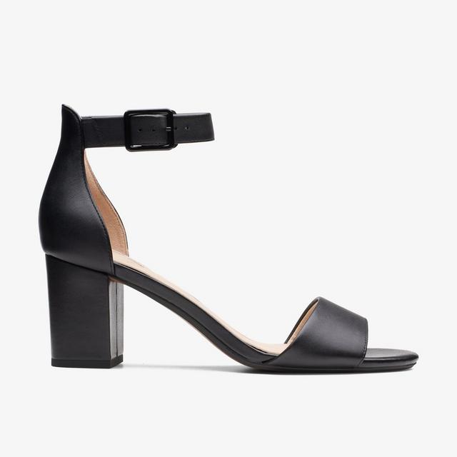 Clarks Deva Mae Cuero Negro Sandalias