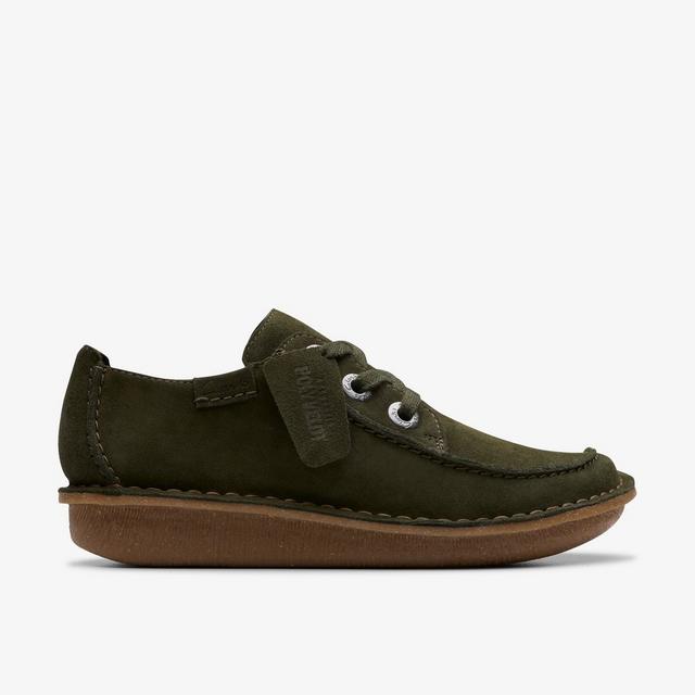 Clarks Funny Dream En Ante Verde Oscuro Zapatos