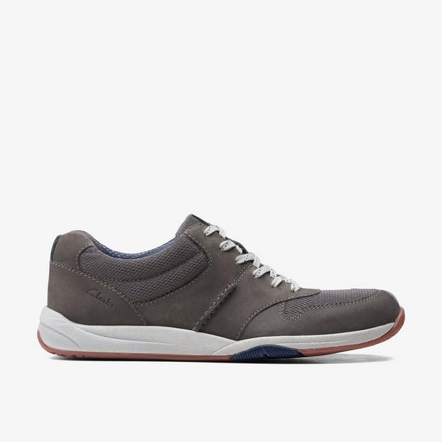 Clarks Langton Race de piel de nobuk gris Zapatos