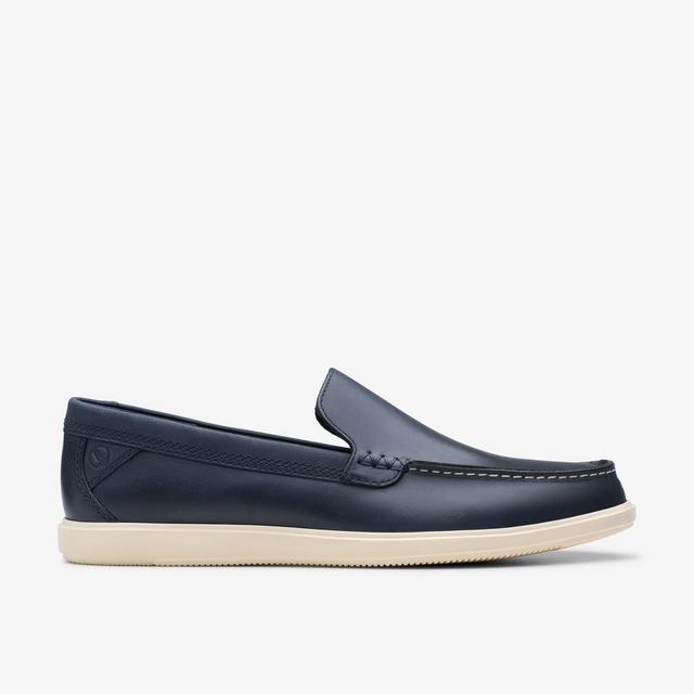 Clarks Mocasines De Cuero Azul Marino Para Hombre