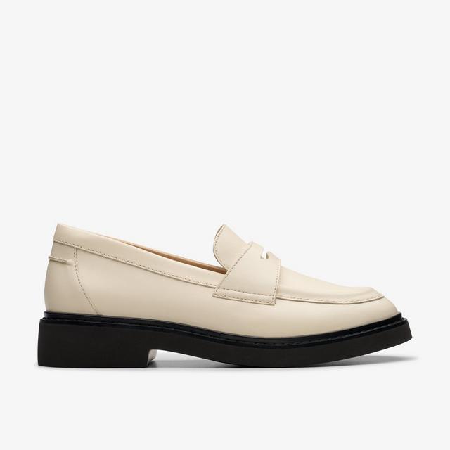 Clarks Splend Edge En Cuero Crema Zapatos
