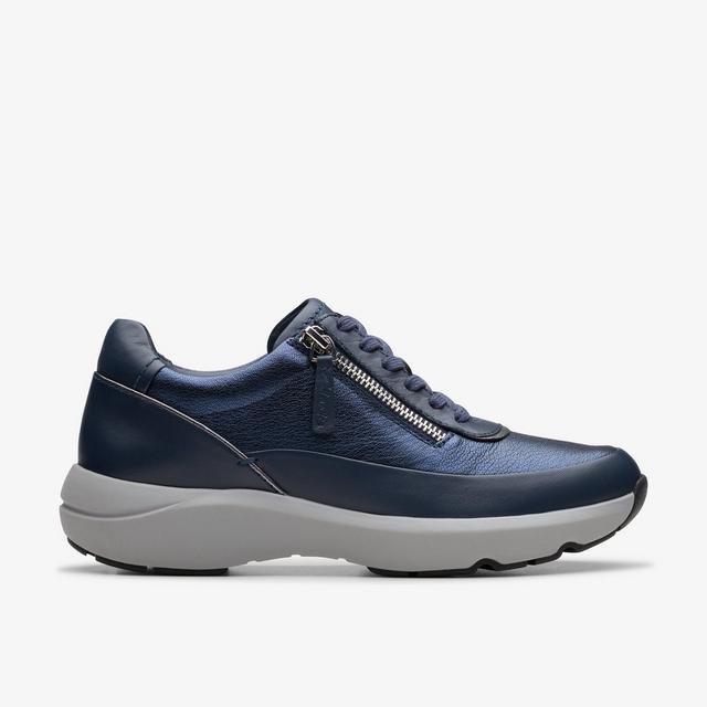 Clarks Tivoli Zip Navy Combination Zapatos
