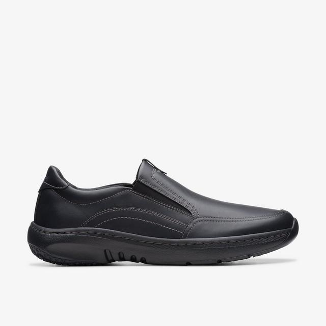 Clarks HOMBRES ClarksPro Step Cuero Negro ClarksPro Step