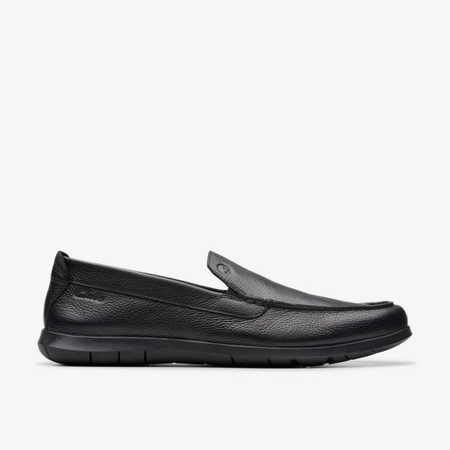 Clarks Hombres Flexway Step Cuero Negro Flexway Step