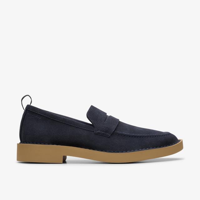 Clarks HOMBRES Martock Lo en ante azul marino Martock Lo