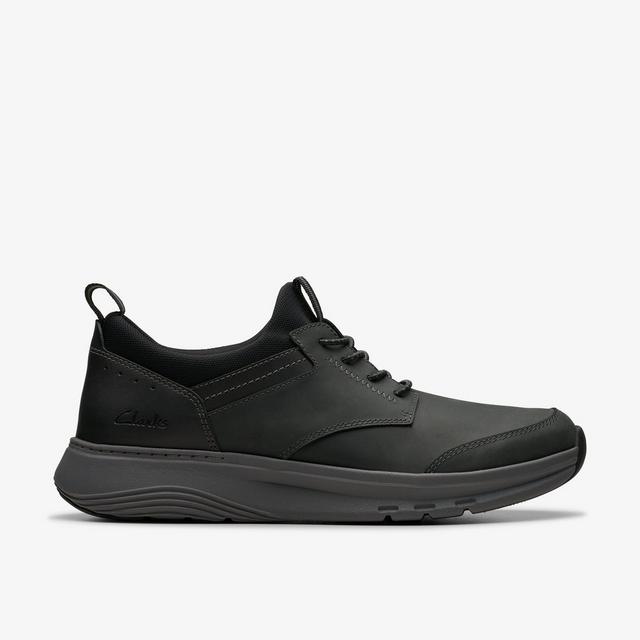 Clarks HOMBRES Motion Trek EZ En Cuero Negro Motion Trek EZ